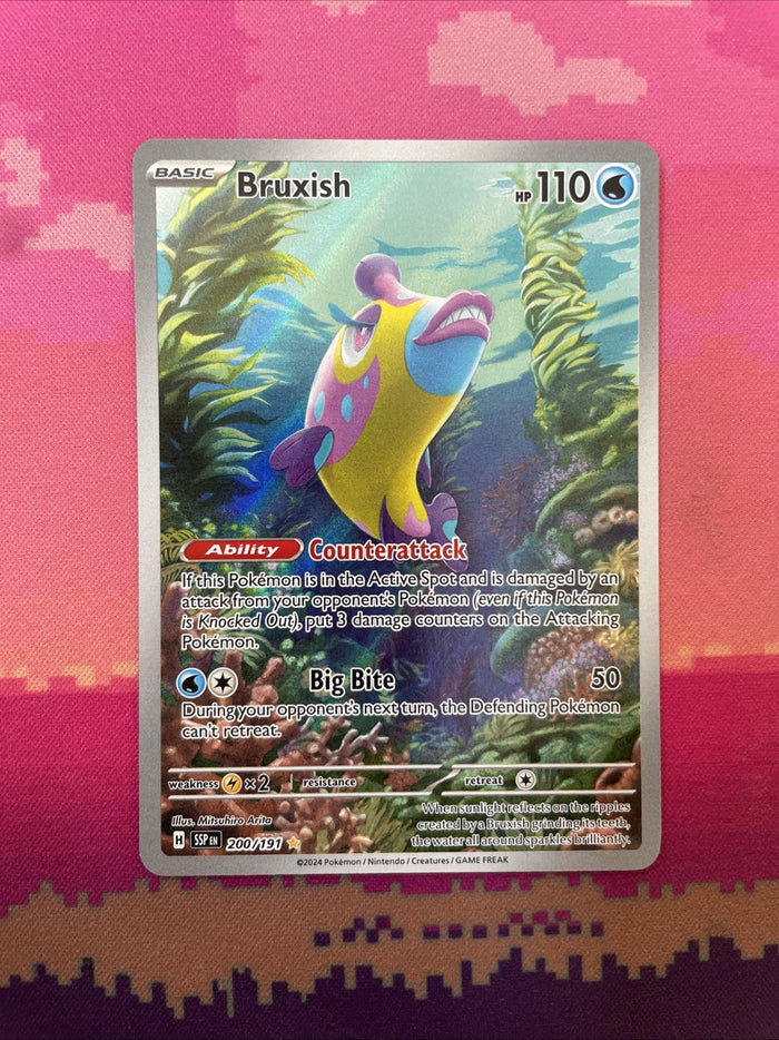 Pokemon Card Bruxish 200/191 Illustration Rare Surging Sparks Near Mint