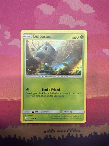 Pokemon Card Bulbasaur Detective Pikachu Holo 1/18 Near Mint