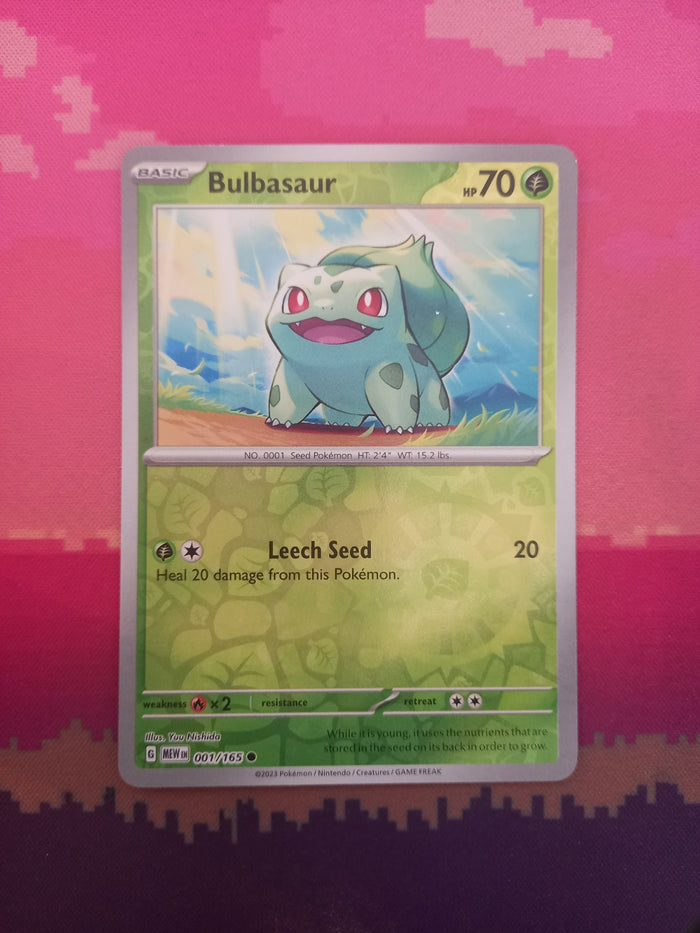 Pokemon Card Bulbasaur Scarlet & Violet 151 Reverse Holo 001/165 Near Mint