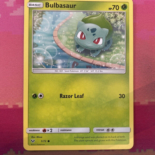 Pokemon Card Bulbasaur Shining Legends Common 1/73 Near Mint