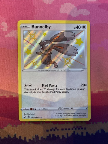 Pokemon Card Bunnelby SV097/SV122 Shiny Shining Fates Near Mint