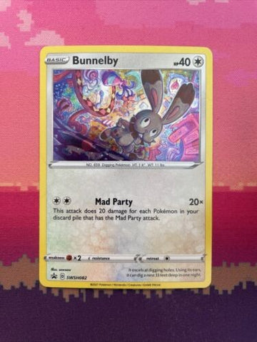 Pokemon Card Bunnelby SWSH082 Black Star Promo Holo Near Mint
