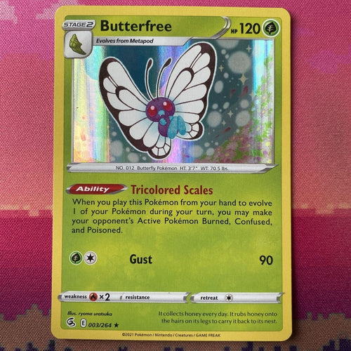 Pokemon Card Butterfree Fusion Strike Holo Rare 003/264 Near Mint