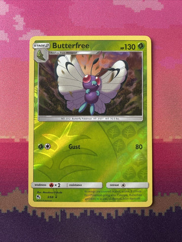 Pokemon Card Butterfree Hidden Fates Reverse Holo Rare 3/68 Near Mint