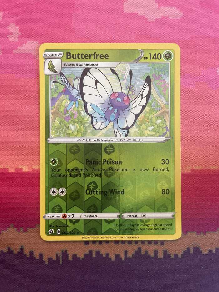 Pokemon Card Butterfree Rebel Clash Reverse Holo 003/192 Near Mint