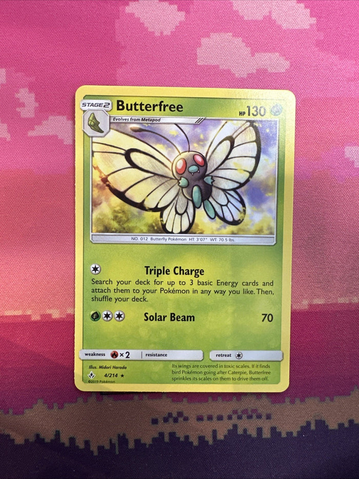 Pokemon Card Butterfree Unbroken Bonds Rare 4/214 Near Mint