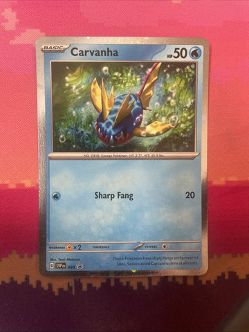 Pokemon Card Carvanha 093 Black Star Promo Cosmo Holo Near Mint