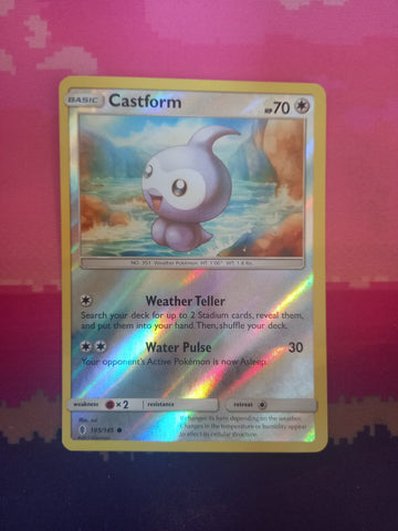 Pokemon card Castform 105/145 Reverse Holo Guardians Rising Near Mint
