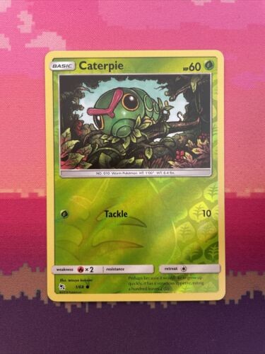 Pokemon Card Caterpie Hidden Fates Reverse Holo 1/68 Near Mint