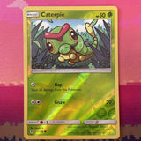 Pokemon Card Caterpie Sun & Moon Reverse Holo 1/149 Near Mint