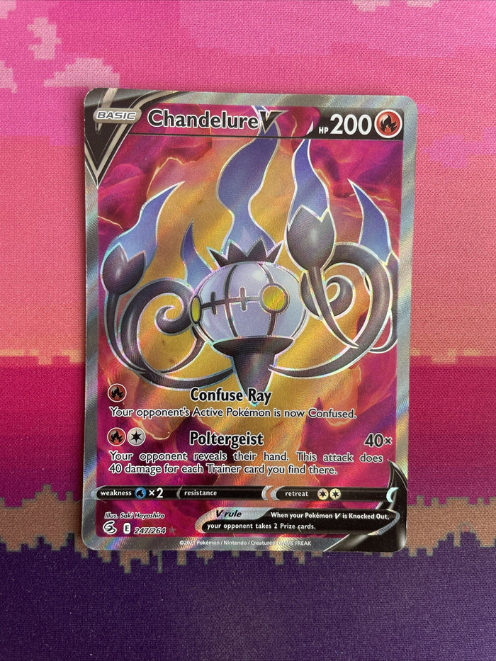 Pokemon Card Chandelure V 247/264 Fusion Strike Ultra Rare Near Mint