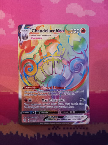 Pokemon Card Chandelure VMAX 265/264 Secret Rare Fusion Strike Near Mint