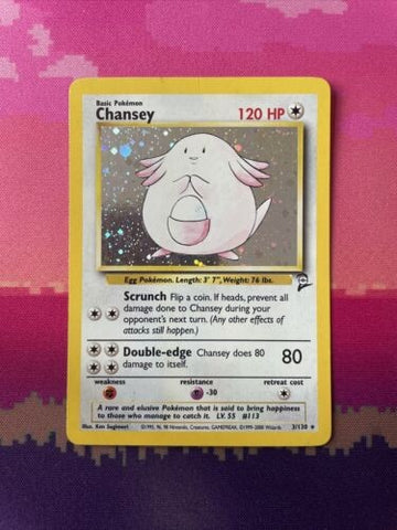 Pokemon Card Chansey Base Set 2 Holo Rare 3/130 Near Mint