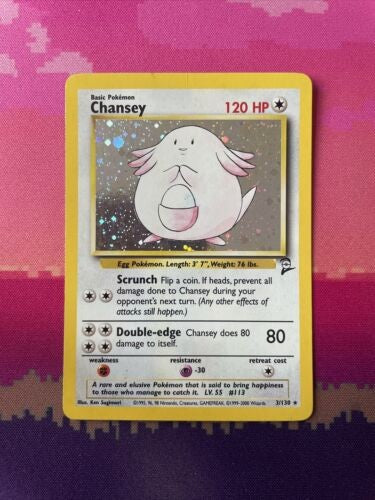 Pokemon Card Chansey Base Set 2 Holo Rare 3/130 Near Mint