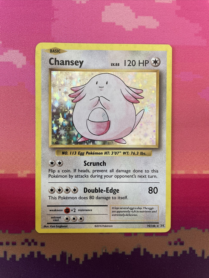 Pokemon Card Chansey Evolutions Holo 70/108 Near Mint