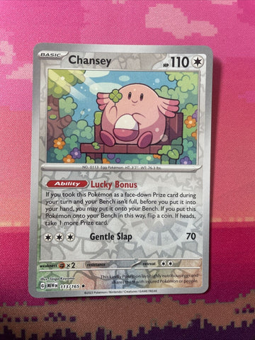 Pokemon Card Chansey Pokemon 151 Reverse Holo Rare 113/165 Near Mint