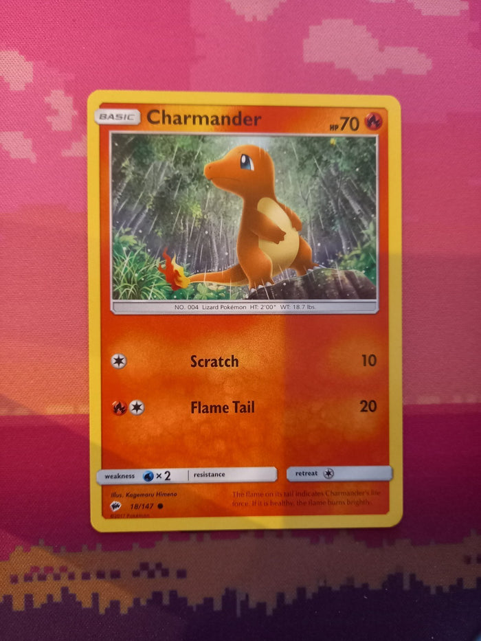Pokemon Card Charmander Burning Shadows Common 18/147 Near Mint
