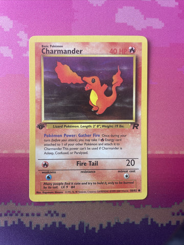 Pokemon Card Charmander Team Rocket 1st Edition Common 50/82 Near Mint
