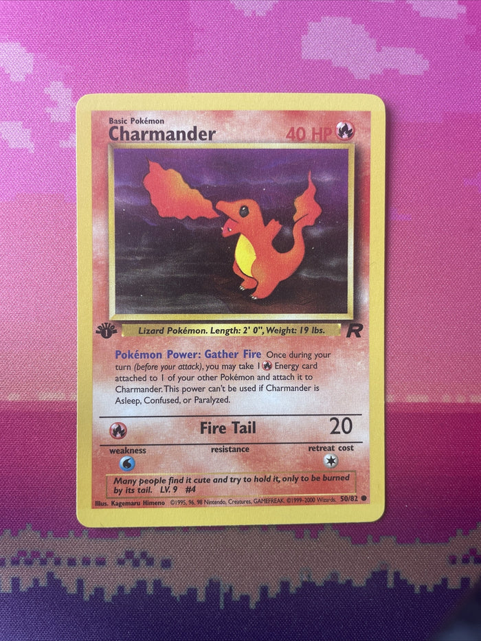 Pokemon Card Charmander Team Rocket 1st Edition Common 50/82 Near Mint
