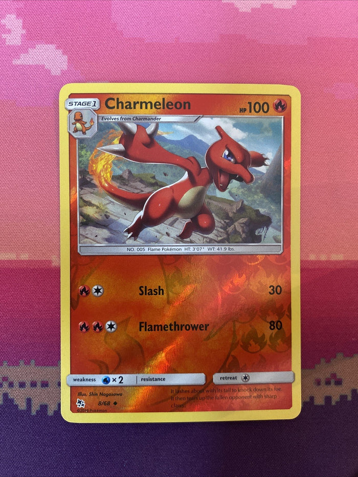 Pokemon Card Charmeleon Hidden Fates Reverse Holo Uncommon 8/68 Near Mint