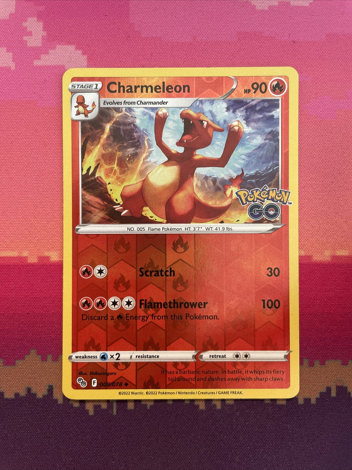 Pokemon Card Charmeleon Pokemon GO Reverse Holo 009/078 Near Mint