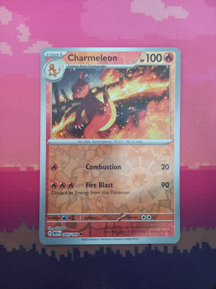 Pokemon Card Charmeleon Scarlet & Violet 151 Reverse Holo 005/165 Near Mint