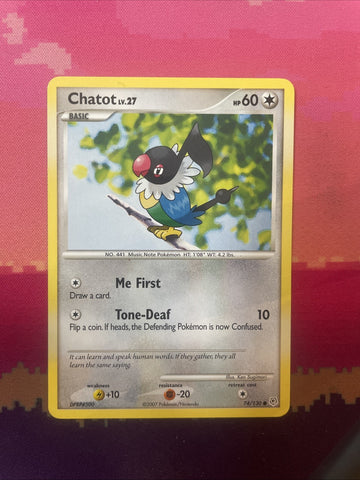 Pokemon Card Chatot Diamond & Pearl Common 74/130 Near Mint