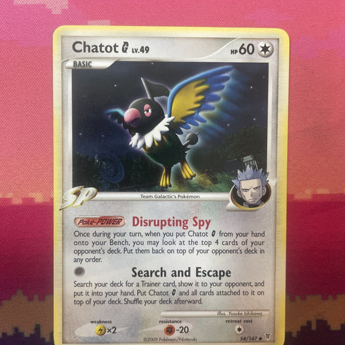 Pokemon Card Chatot Platinum Uncommon 54/147 Near Mint