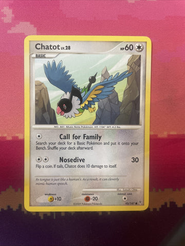 Pokemon Card Chatot Supreme Victors Common 95/147 Near Mint