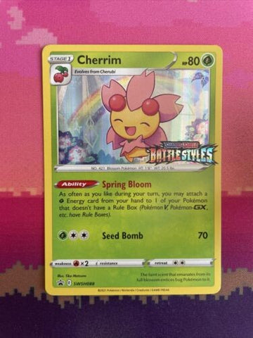 Pokemon Card Cherrim SWSH088 Black Star Promo STAMPED Battle Styles NM