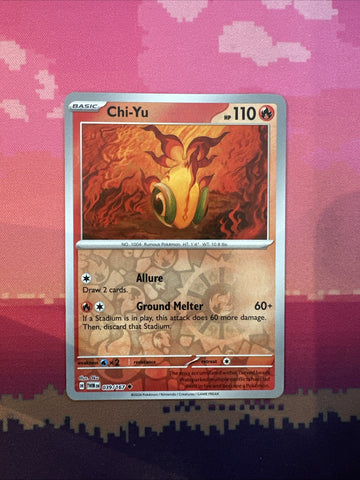 Pokemon Card Chi-Yu Twilight Masquerade Reverse Holo Uncommon 039/167 Near Mint