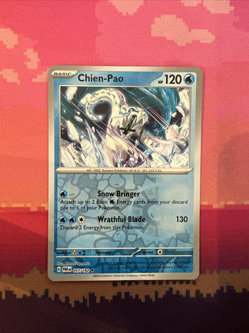Pokemon Card Chien-Pao Paradox Riftt Reverse Holo Rare 057/182 Near Mint