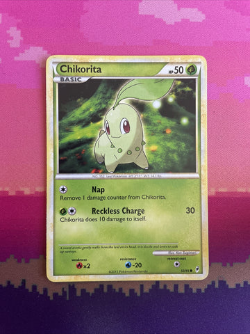 Pokemon Card Chikorita Call Of Legends Common 53/95 Near Mint