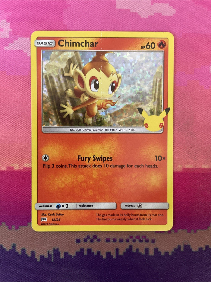 Pokemon Card Chimchar 25th Anniversary 12/25 Holo Near Mint