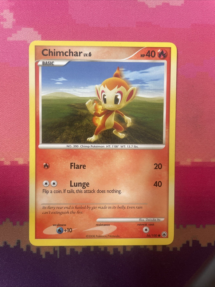 Pokemon Card Chimchar Majestic Dawn 56/100 Near Mint