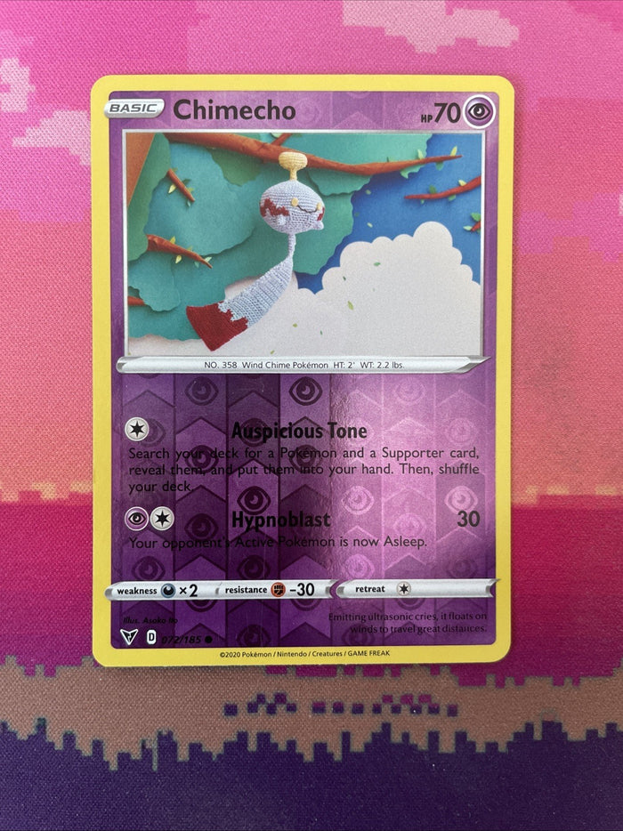 Pokemon Card Chimecho Vivid Voltage Reverse Holo 072/185 Near Mint
