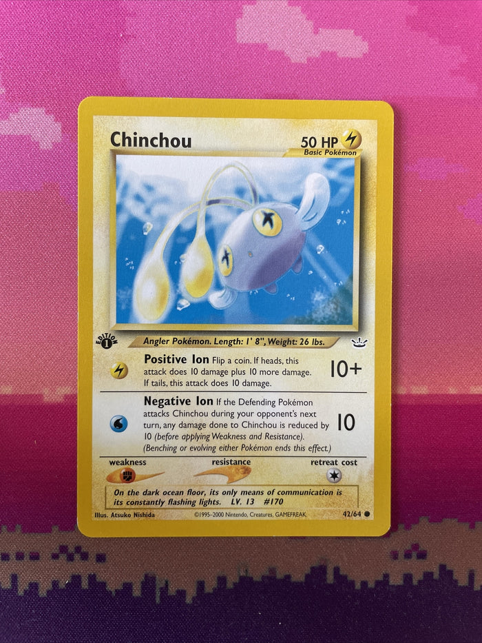 Pokemon Card Chinchou Neo Revelation 1st Edition 42/64 Near Mint