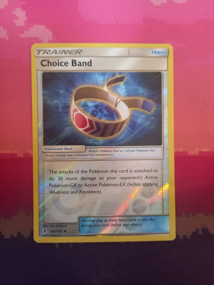 Pokemon card Choice Band 121/145 Reverse Holo Guardians Rising Near Mint