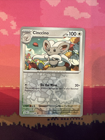 Pokemon Card Cinccino Black Flare Reverse Holo Uncommon 076/086 Near Mint