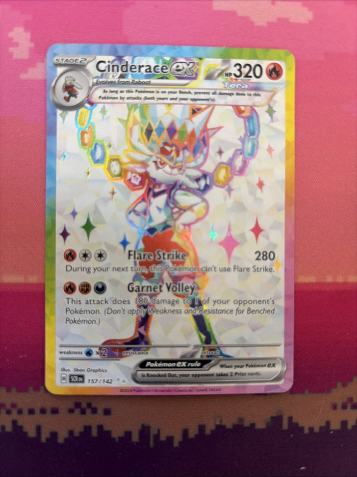 Pokemon Card Cinderace EX Stellar Crown 157/142 Near Mint