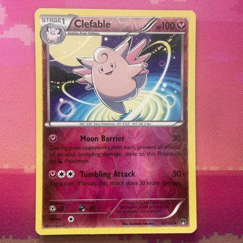 Pokemon Card Clefable Breakpoint Reverse Holo Rare 82/122 Near Mint