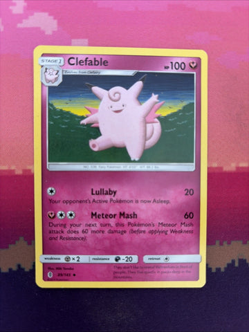 Pokemon Card Clefable Guardians Rising Rare 89/145 Near Mint