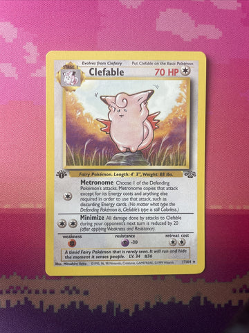 Pokemon Card Clefable Jungle 1st Edition Rare 17/64 Near Mint