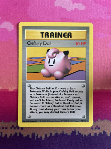 Pokemon Card Clefairy Doll Base Set Rare 70/102 Near Mint