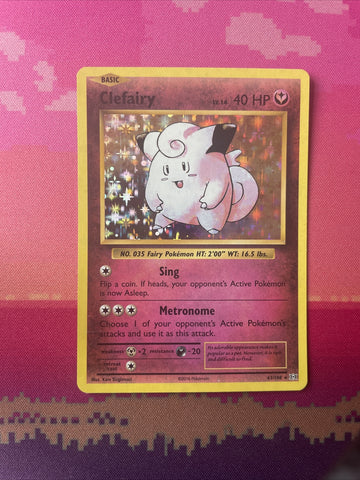 Pokemon Card Clefairy Evolutions Holo Rare 63/108 Near Mint