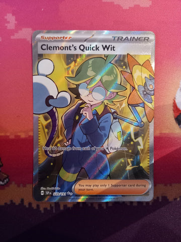 Pokemon Card Clemont's Quick Wit 229/191 Ultra Rare Surging Sparks Near Mint