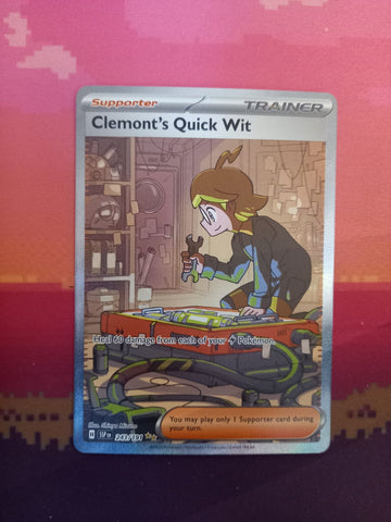 Pokemon Card Clemont's Quick Wit 243/191 Special Illustration Surging Sparks NM