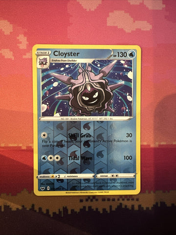 Pokemon Card Cloyster Sword & Shield Reverse Holo Rare 041/202 Near Mint