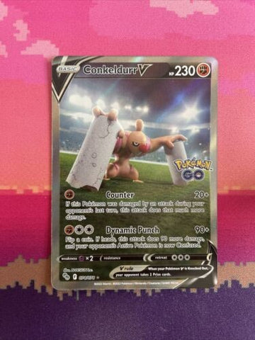 Pokemon Card Conkeldurr V 074/078 Pokemon Go Ultra Rare Near Mint