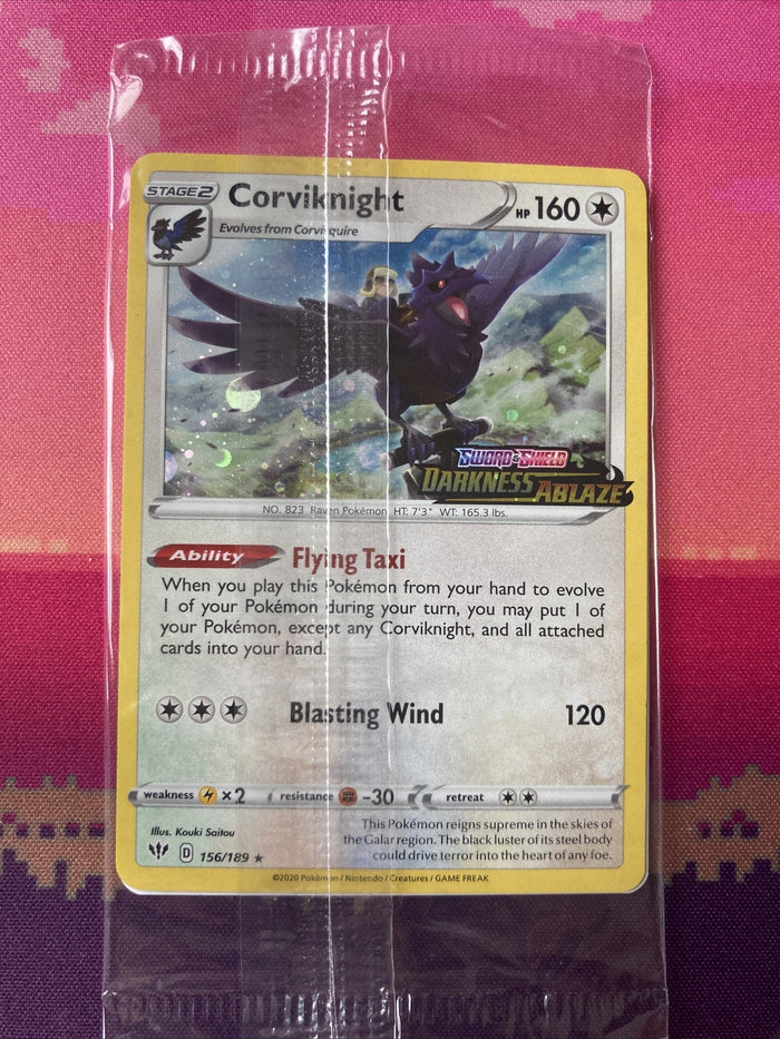 Pokemon Card Corviknight Darkness Ablaze Holo Stamped Promo 156/189 Near Mint
